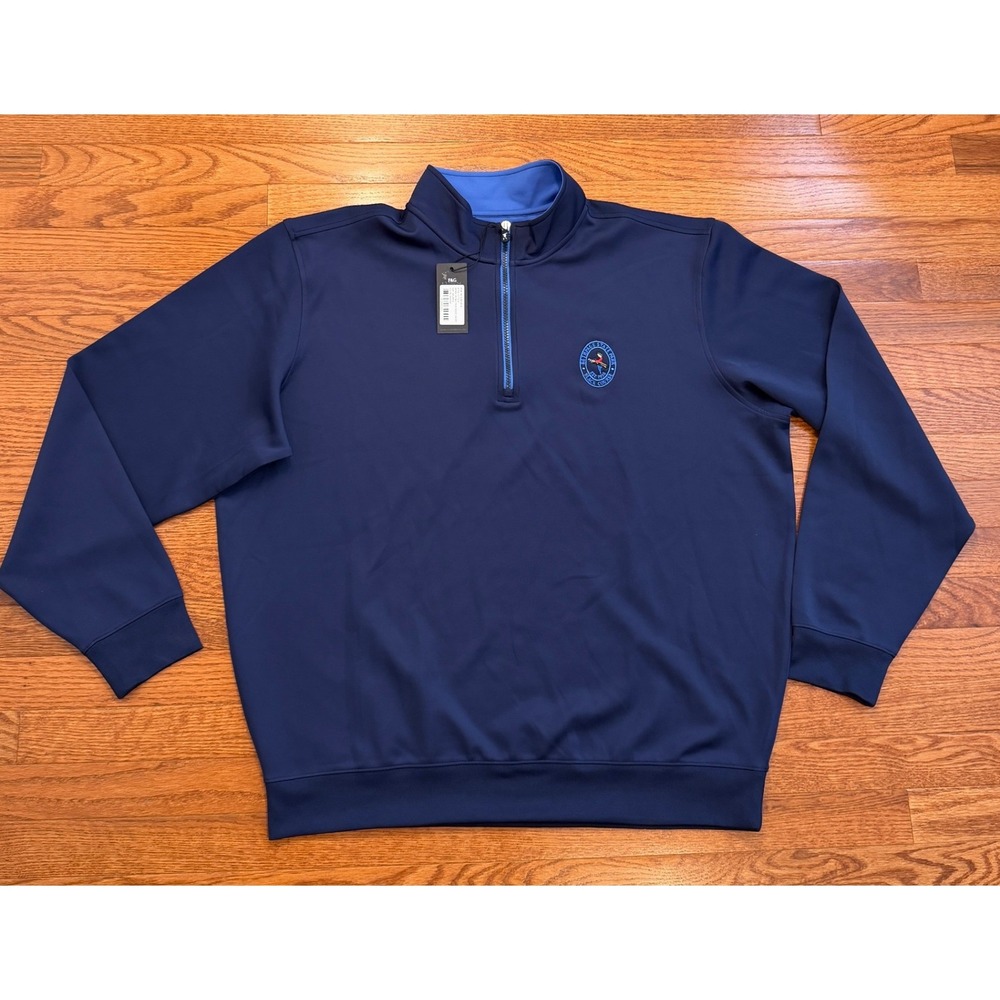 Fairway & Greene Tech Bethpage Black Golf 1/4 Zip Pullover Shirt Mens 2XL Blue
